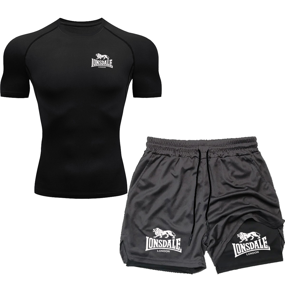 Running Jogging Gear - LONSDALE Shorts masculinos com vários bolsos,