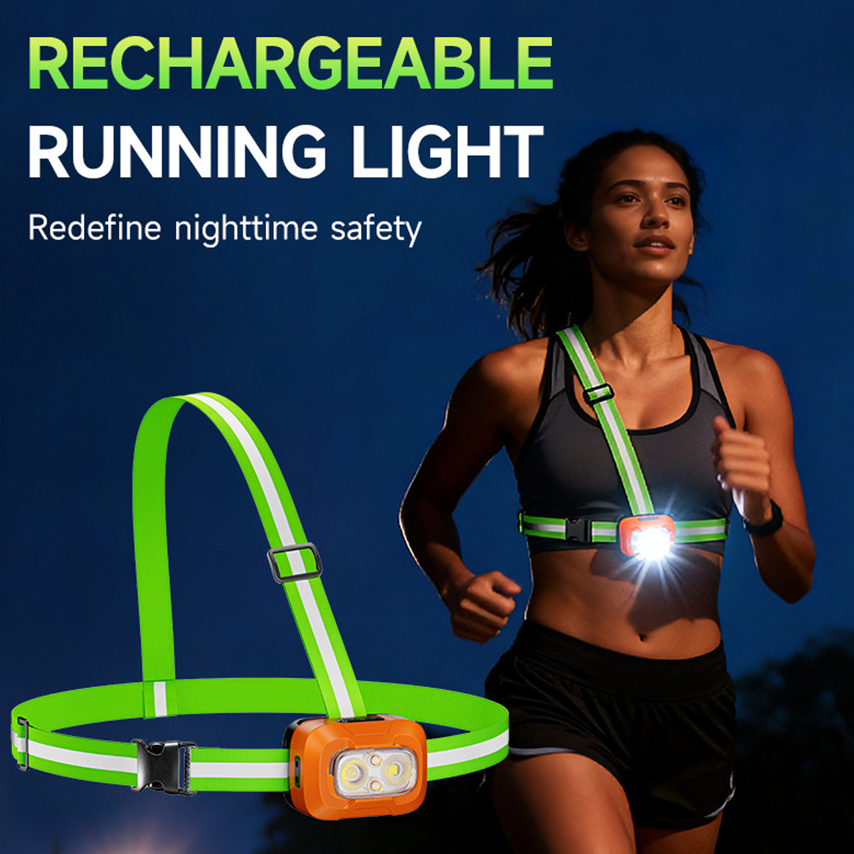 Lanterna de Peito Recarregável - Running Jogging Gear avaliação e preço