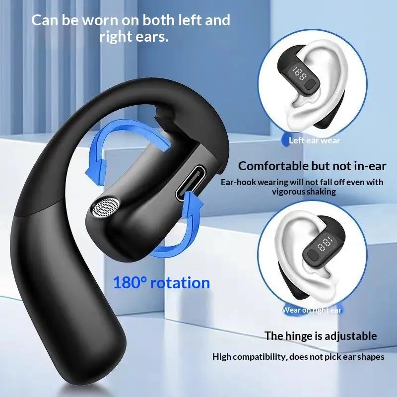 Bluetooth 5.4 180 °   Fone de  - Earphone Sport Hook avaliação e preço